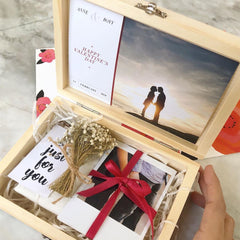 MB1 Personalised Wood Photo Memories box for valentines Birthday Gifts