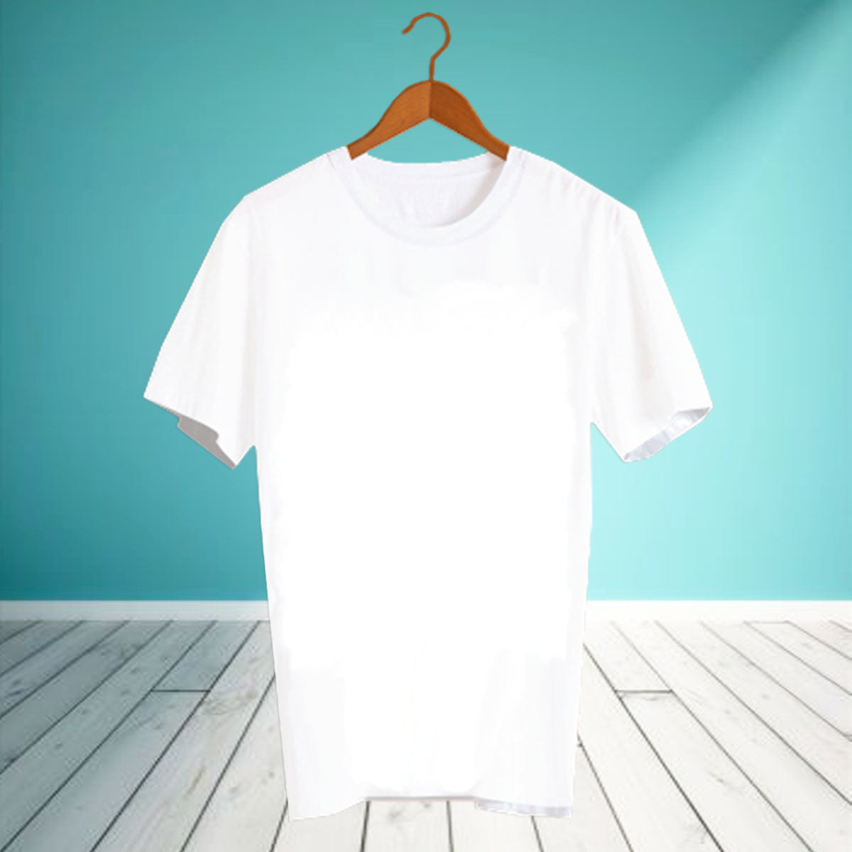 CN14 Personalised Unisex Crew Neck Short Sleeve T Shirt White Clothing (One-sided )