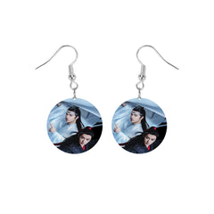 AR - Personalised Photo Earrings Round earrings Custom Dangle Earrings  Circle earrings 2 INCH JEWELRY