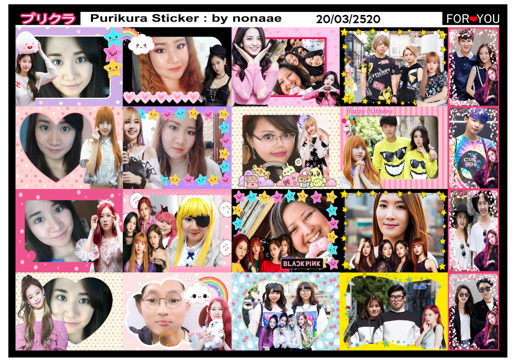 Photo stickers ~ Japanese style photo cute stickers Purikura 20 photo : SKT6 ( BLACKPINK )