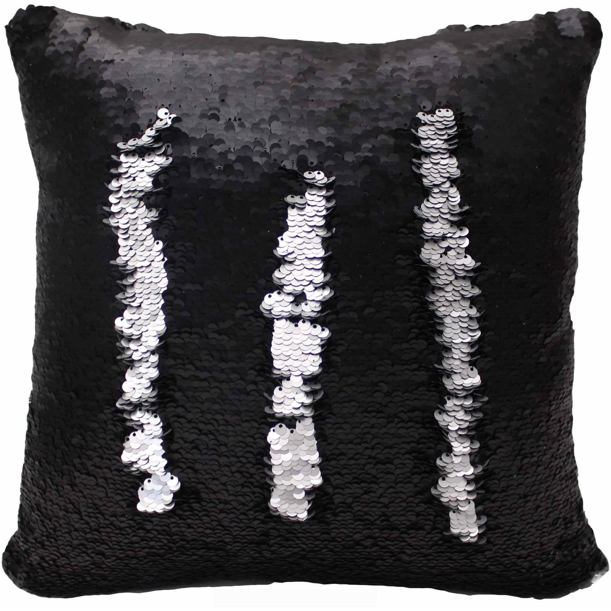 SQB2 Personalised Adult Magic Sequin Pillow Custom Mermaid pillow Home Decor (Black)