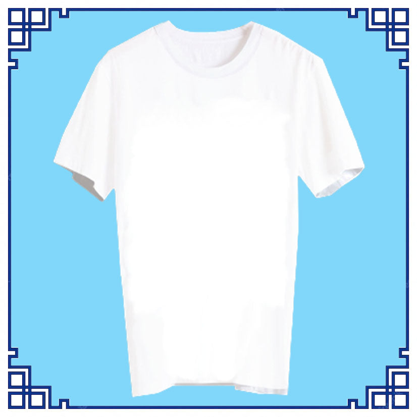 CNA34 Personalised Unisex Crew Neck Short Sleeve T Shirt White Clothing (One-sided )