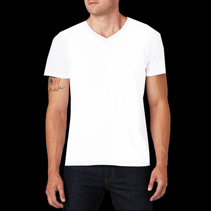 TTA1 Personalised Unisex V  Neck Short Sleeve T Shirt White Clothing (One-sided )