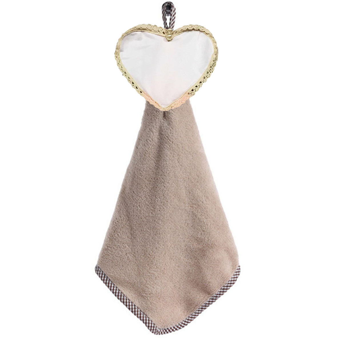TW2 Personalised Hand Towel Heart Printing For Kid Microfiber Hand Dry Towel Home Decor (Brown)