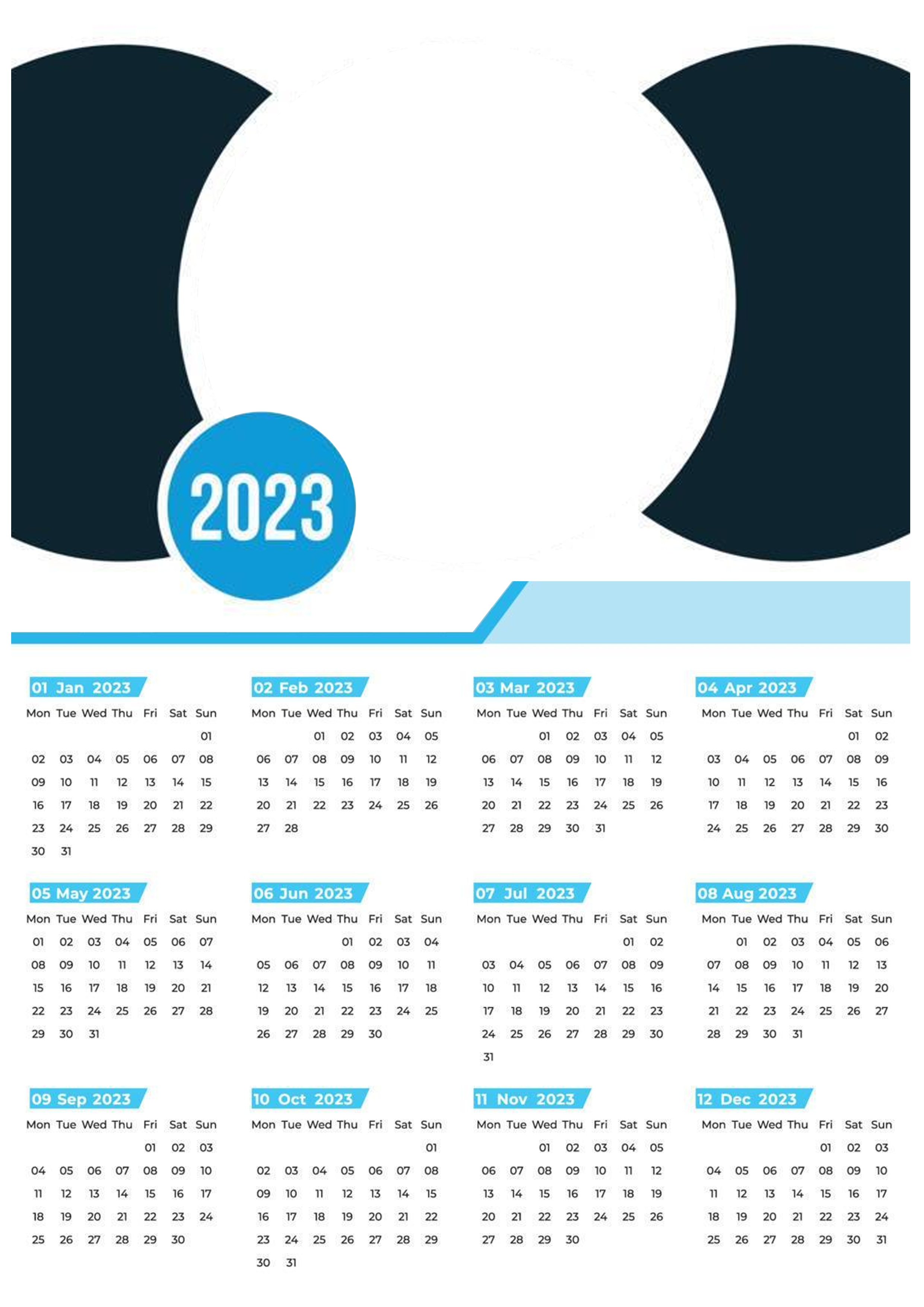 CDAR10 - HAPPY NEW YEAR Calendar 2023 TEMPLATE