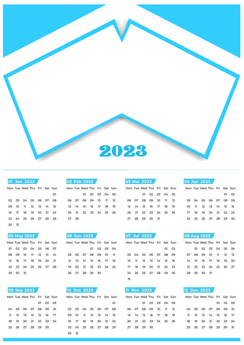 CDAR11 - HAPPY NEW YEAR Calendar 2023 TEMPLATE