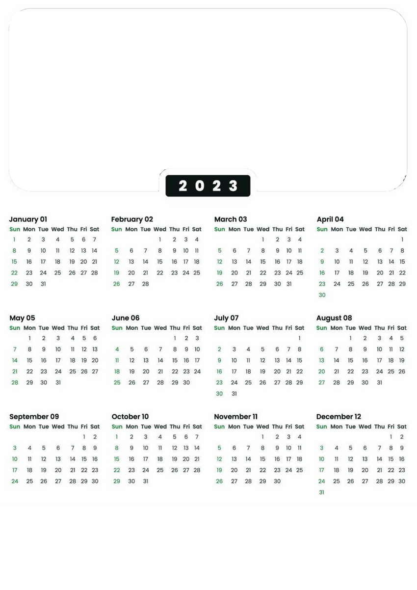 CDAR12 - HAPPY NEW YEAR Calendar 2023 TEMPLATE