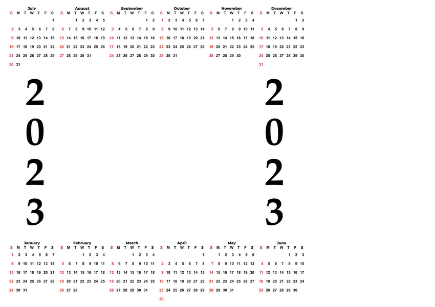CDAR13 - HAPPY NEW YEAR Calendar 2023 TEMPLATE