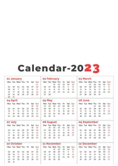 CDAR4 - HAPPY NEW YEAR Calendar 2023 TEMPLATE
