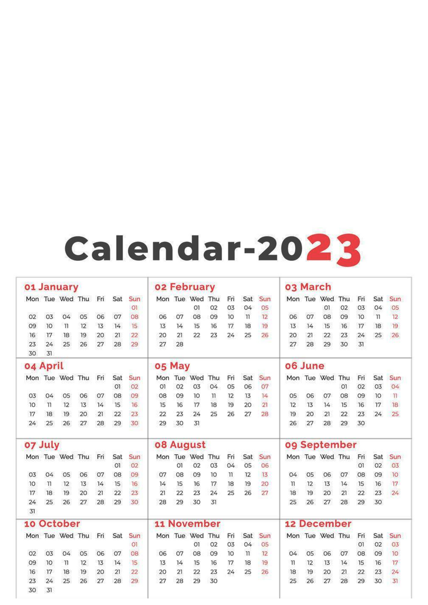 CDAR5 - HAPPY NEW YEAR Calendar 2023 TEMPLATE