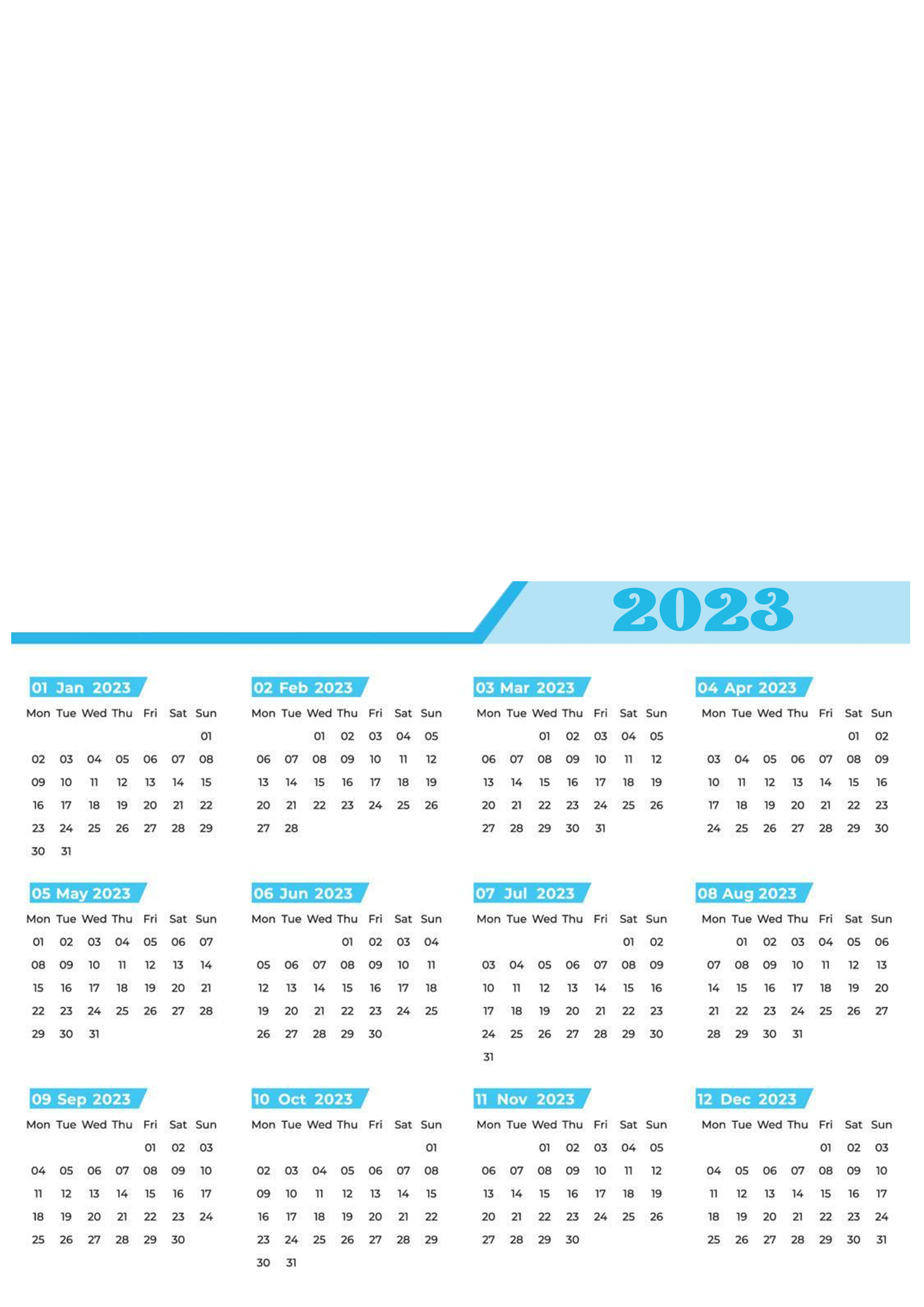 CDAR8 - HAPPY NEW YEAR Calendar 2023 TEMPLATE