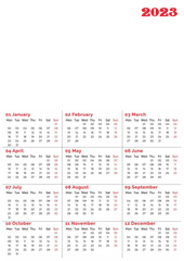 CDAR9 - HAPPY NEW YEAR Calendar 2023 TEMPLATE