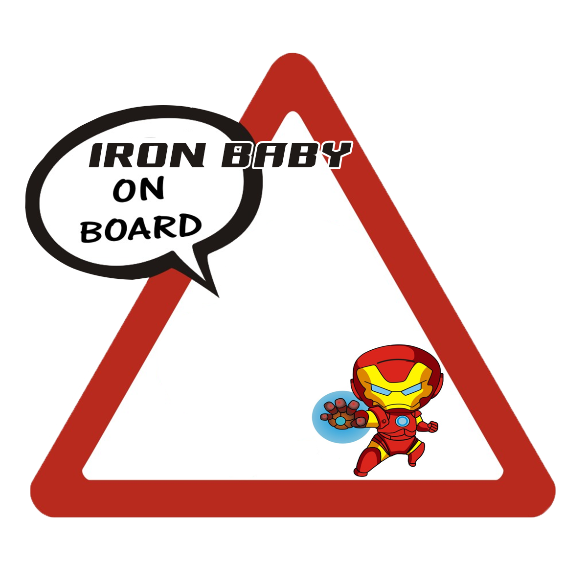 Personalised Iron baby on board Safety Sticker Car Vinyl Stickers Decals Accessories