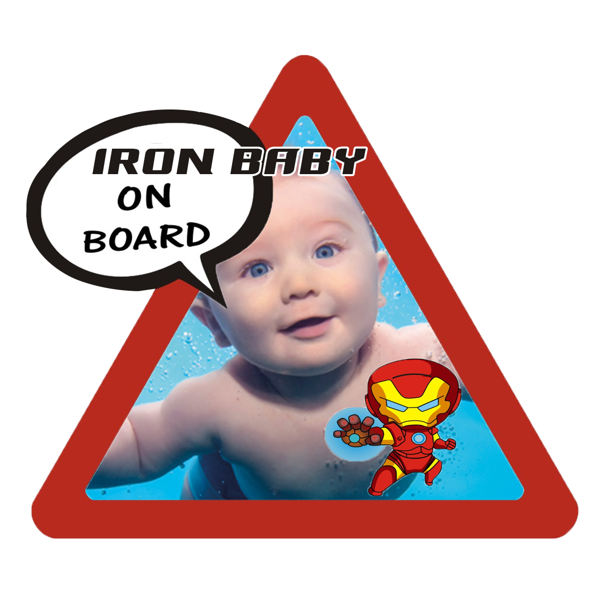 Personalised Iron baby on board Safety Sticker Car Vinyl Stickers Decals Accessories