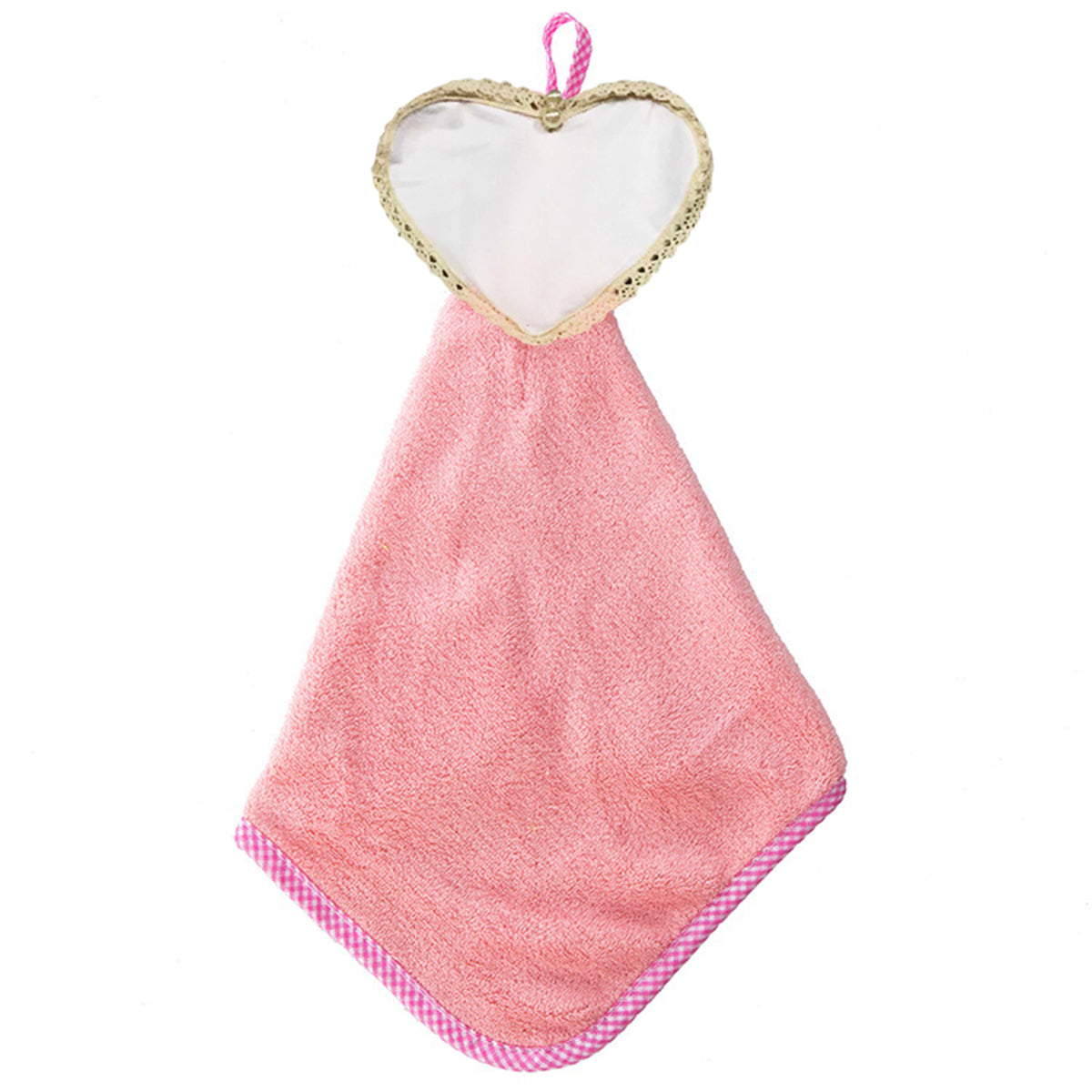 TW2 Personalised Hand Towel Heart Printing For Kid Microfiber Hand Dry Towel Home Decor (Pink)