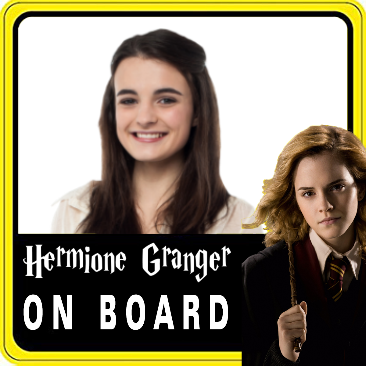 Personalised  Hermione Granger On Board Safety Sticker Car Vinyl Stickers Decals Accessories